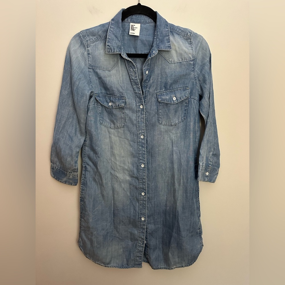 H&M Denim Distressed Dress Size 6 EUC